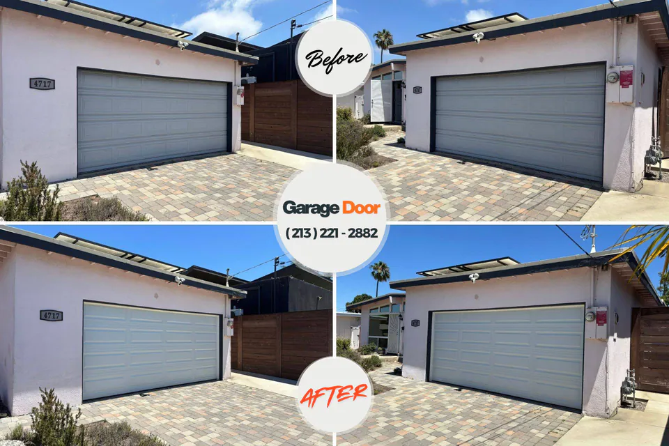 Before and after: garage door repair Westport, IN